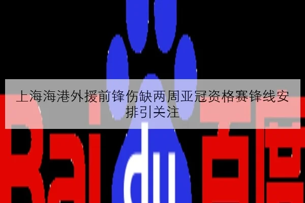 上海海港外援前锋伤缺两周亚冠资格赛锋线安排引关注